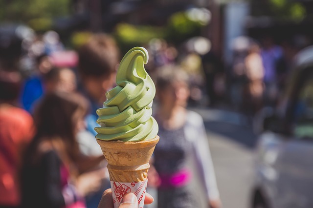 zelená zmrzlina